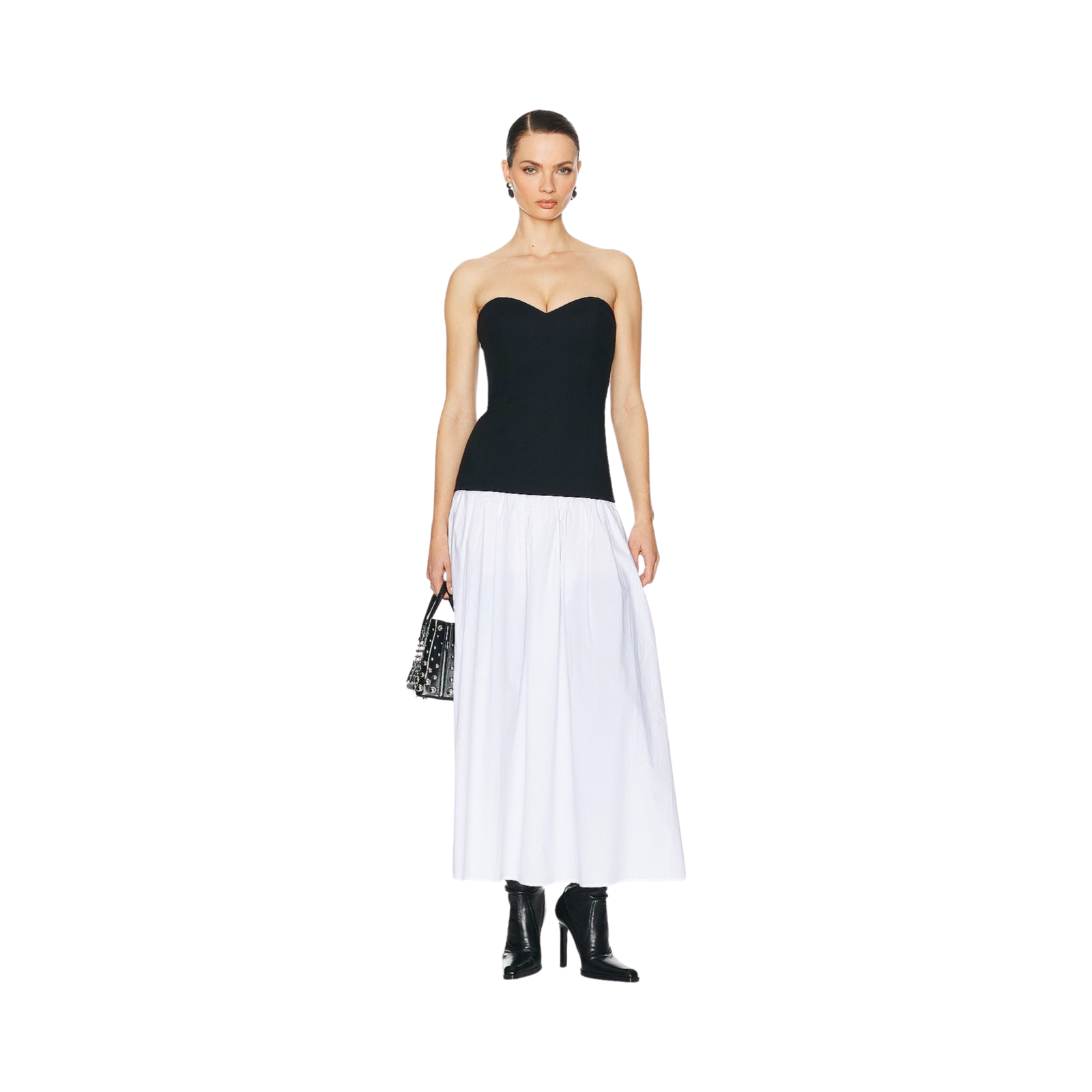 Helsa Faille Colorblock Midi Dress