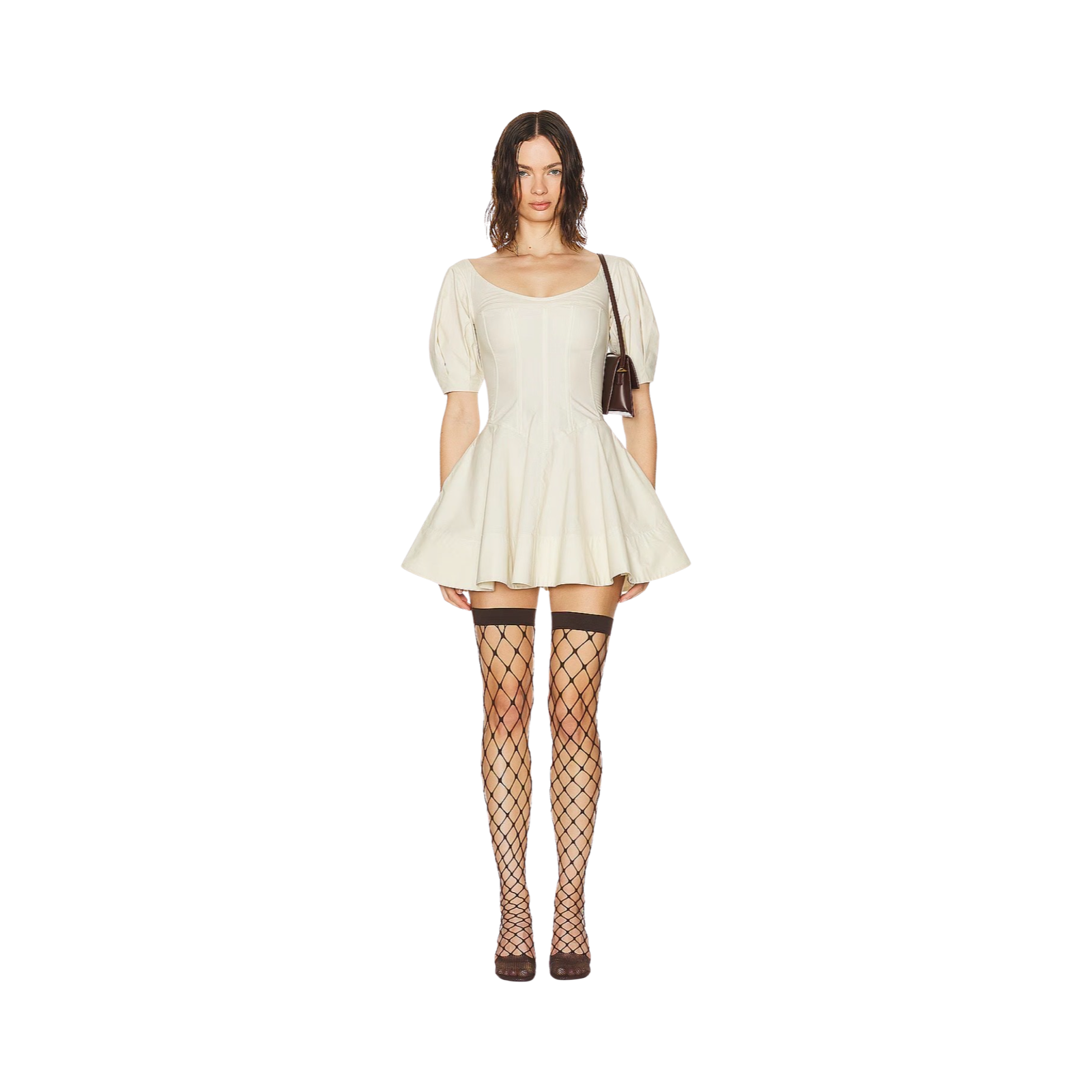 Helsa Poplin Sculptural Mini Dress