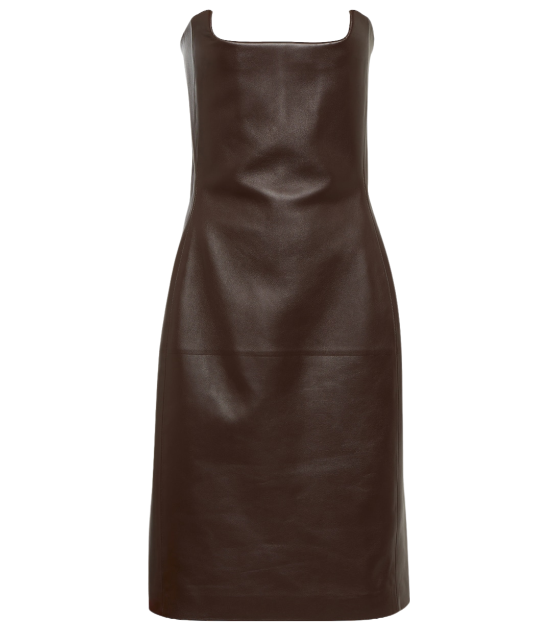 Bustier leather midi dress