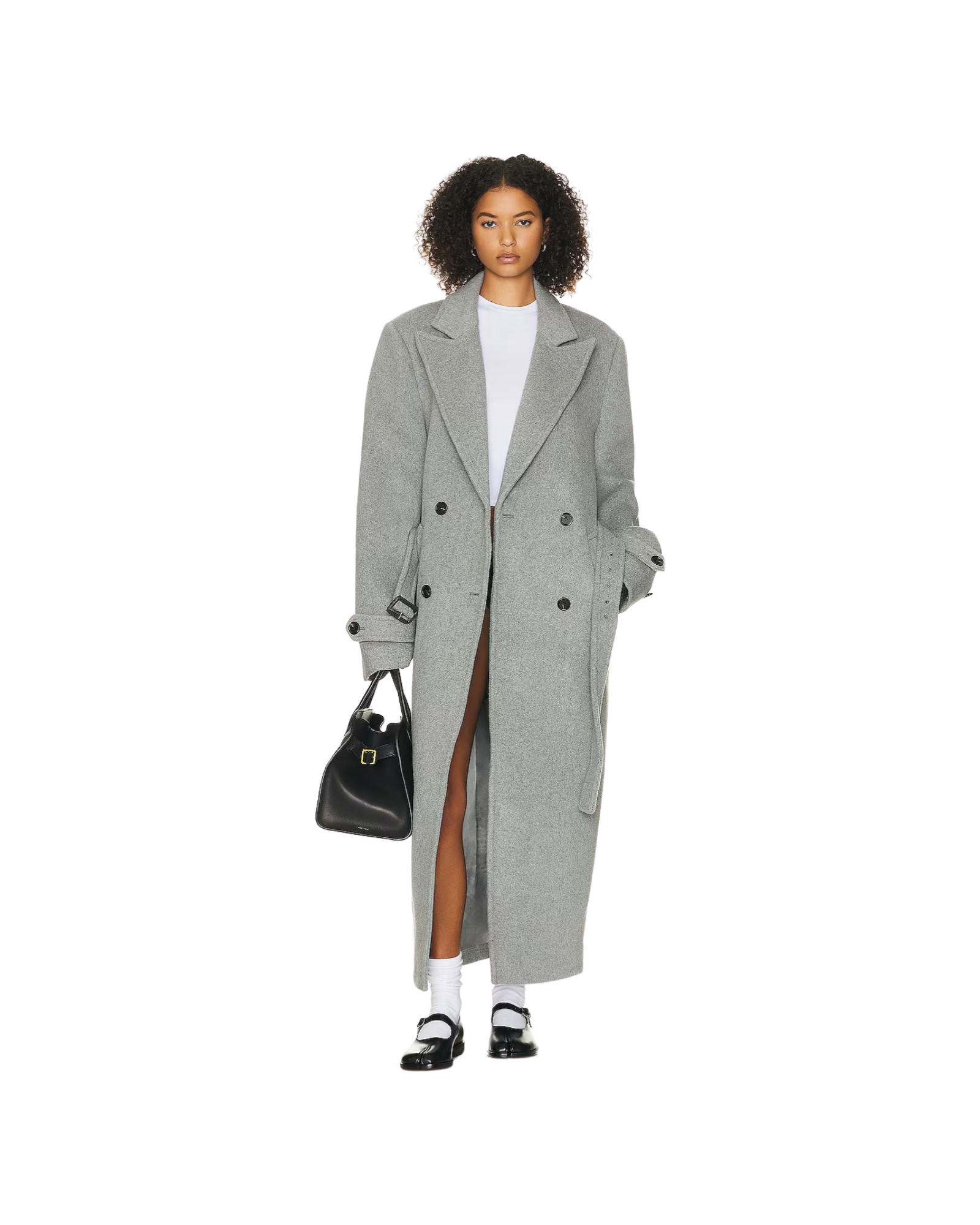 Helsa Bold Shoulder Long Coat