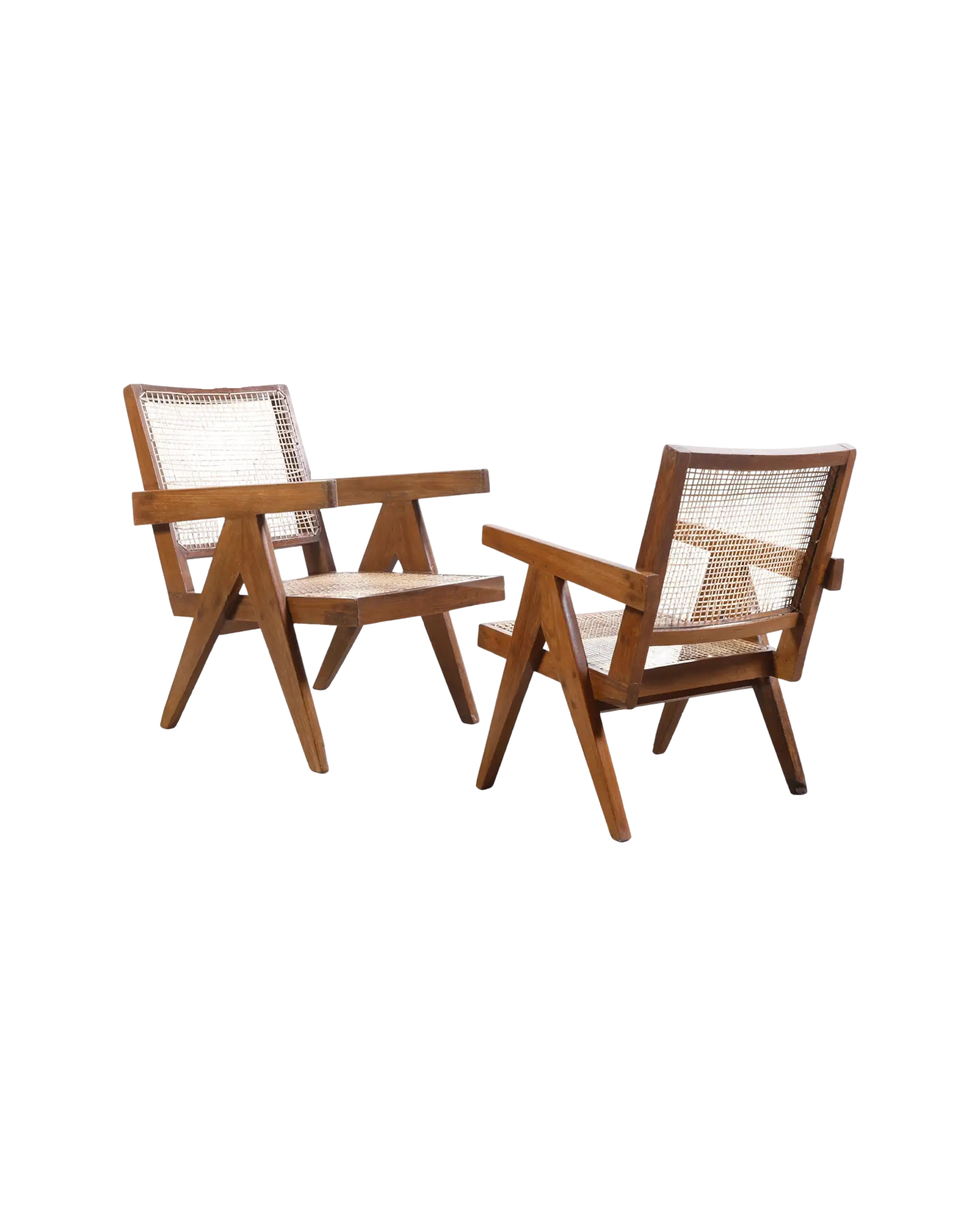 PJ-SI-29-A Pair Easy Chairs / Authentic Mid-Century Chandigarh