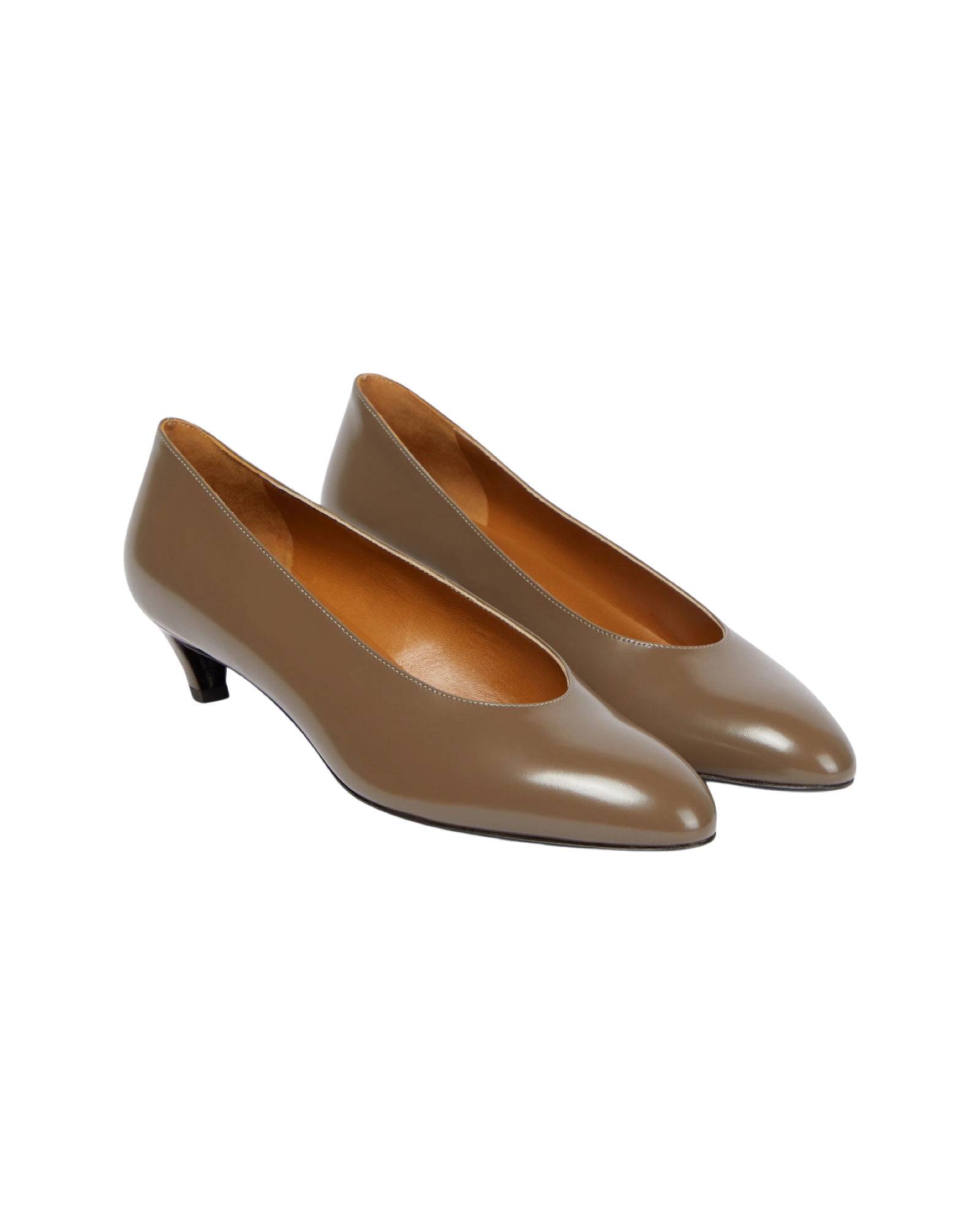 Almond leather pumps