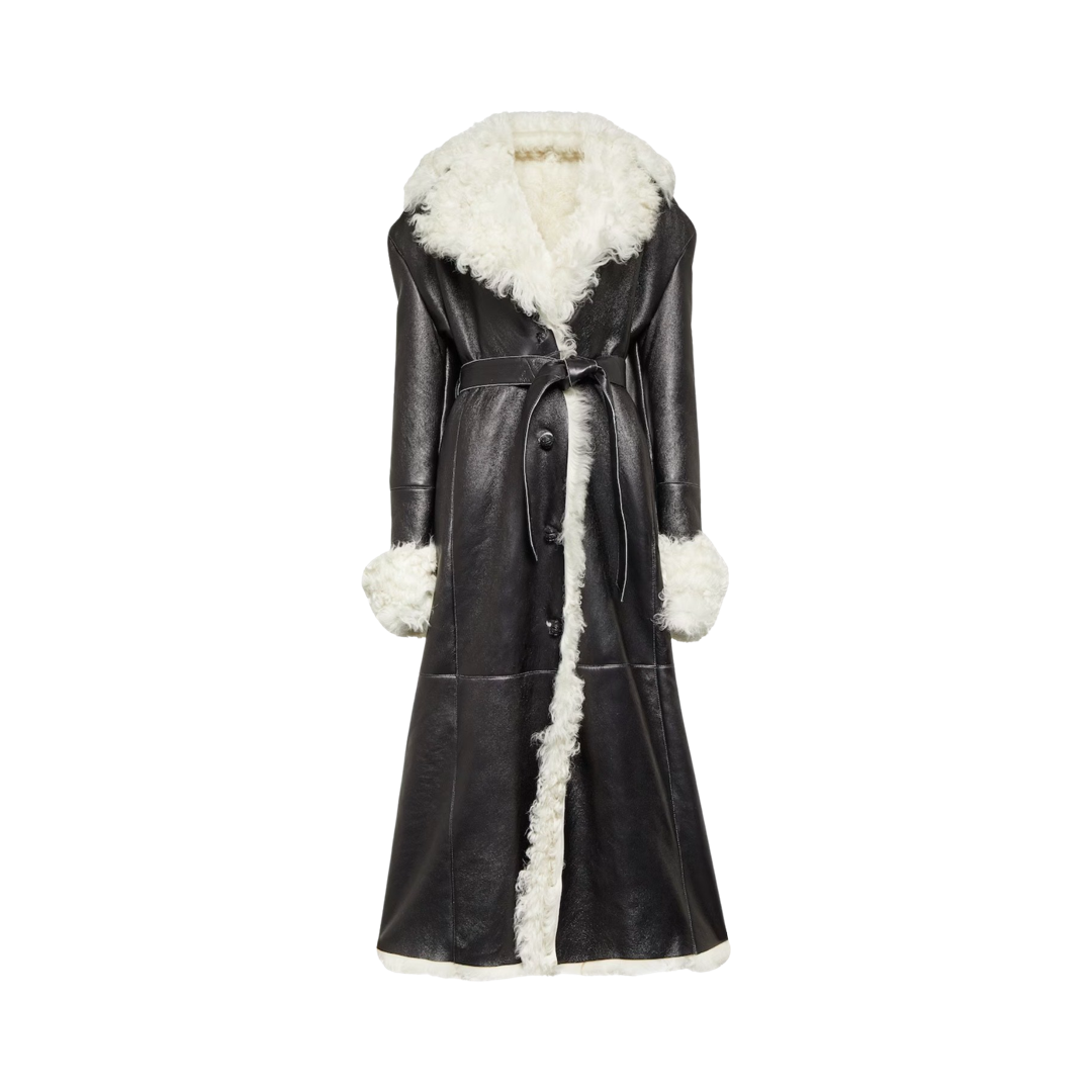 Magda Butrym Shearling Black Coat