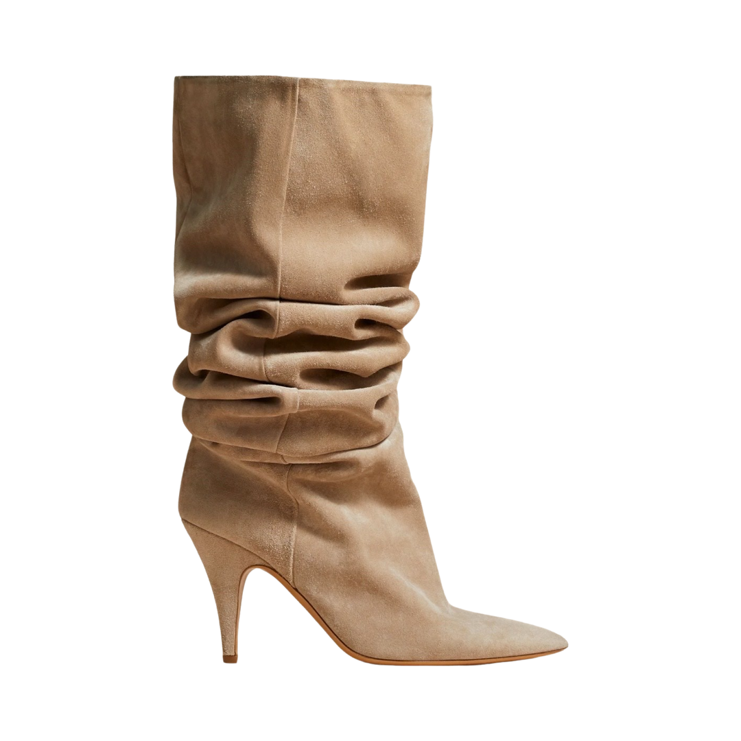 THE RIVER KNEE-HIGH BOOT in Beige Suede