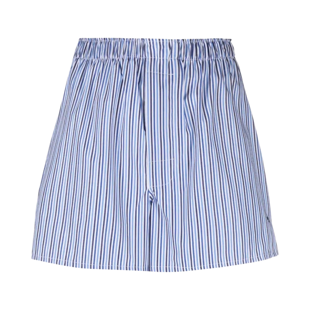 logo-embroidered stripe-pattern shorts