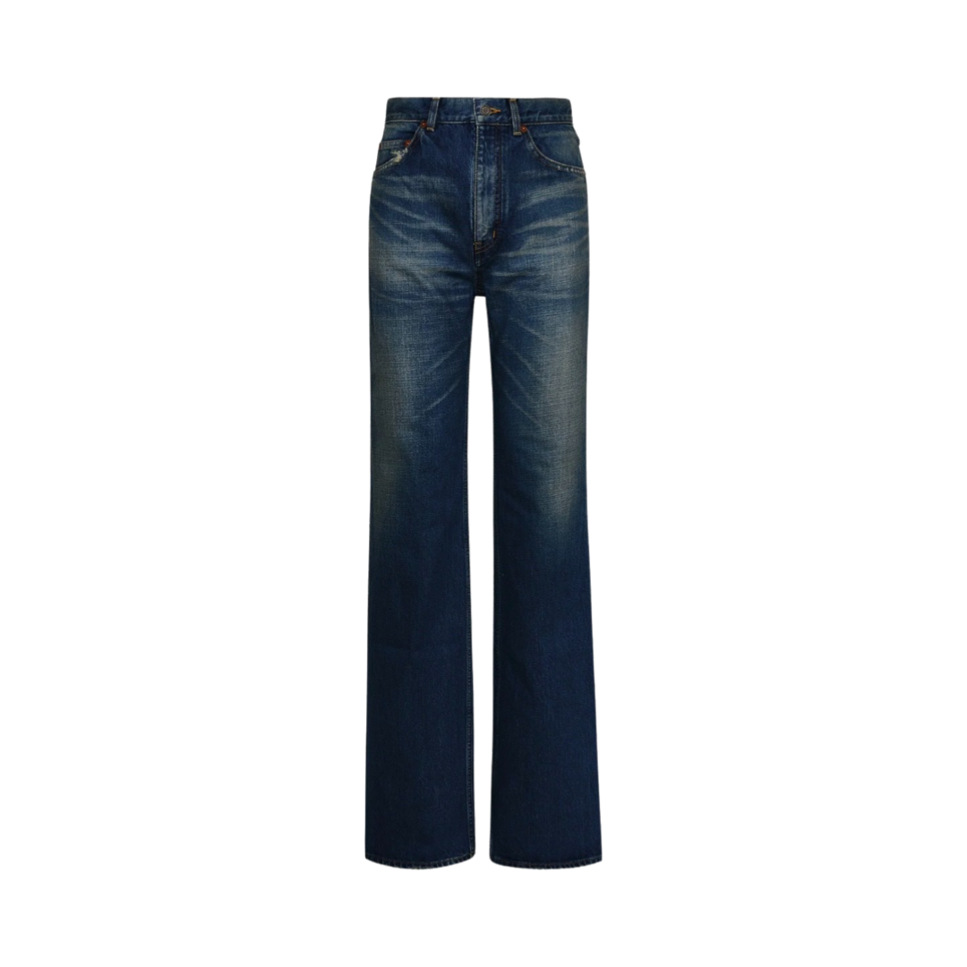 Saint Laurent Flared High-Waisted Distressed Jeans