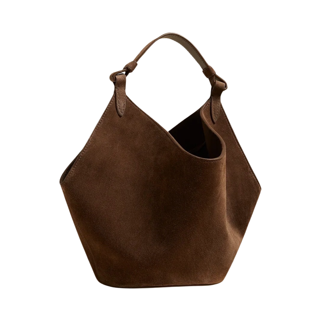THE MINI LOTUS BAG in Toffee Suede