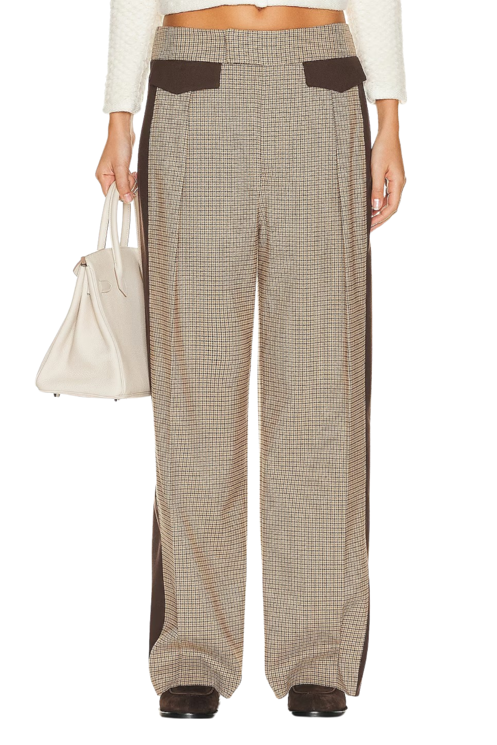 Helsa Colorblock Plaid Suit Trouser