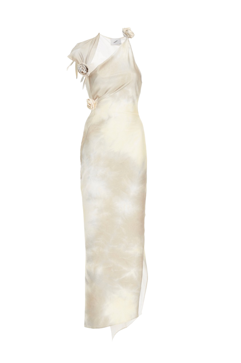 Asymmetric Tie-Dyed Maxi Dress
