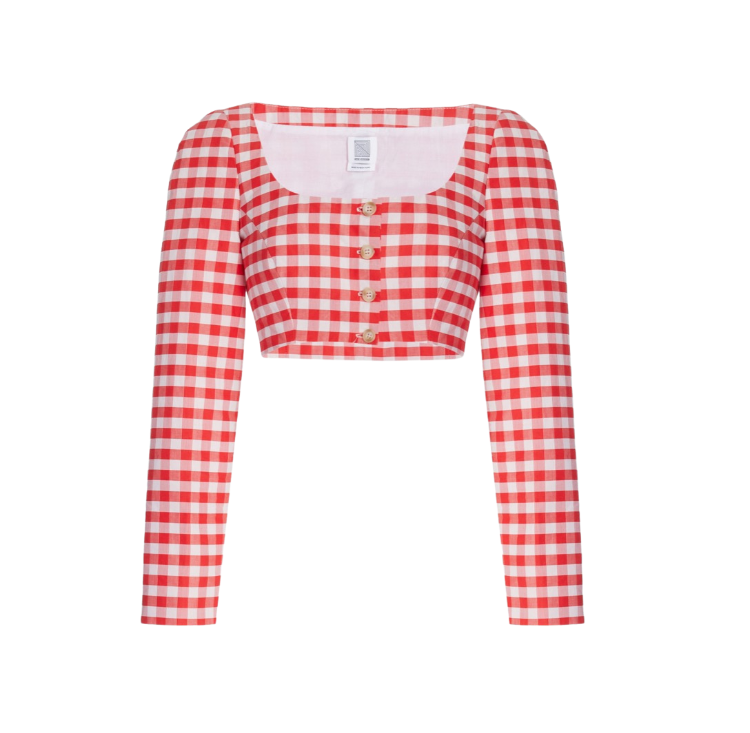 Gingham Cotton Cropped Top