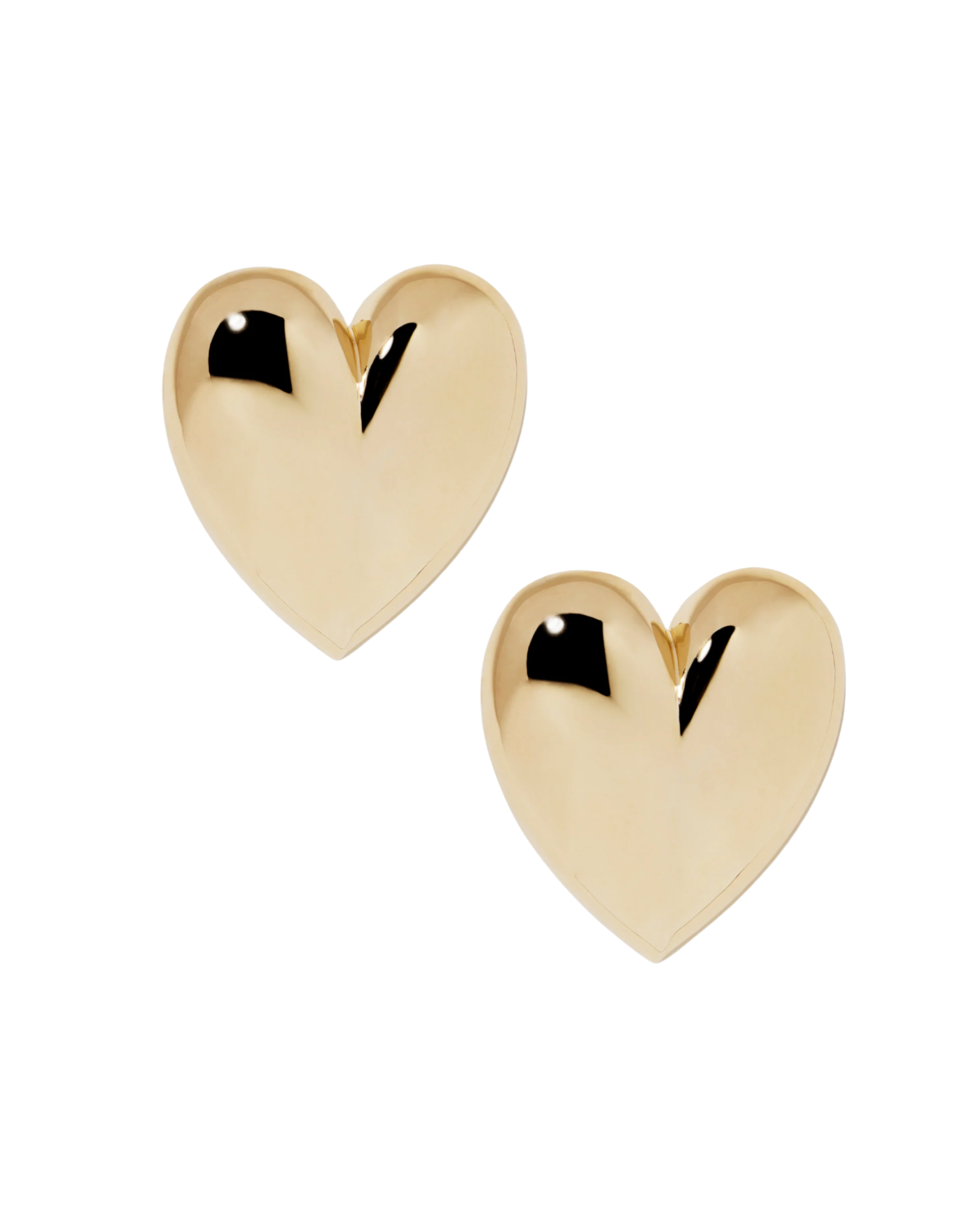 14K-Gold-Plated Puffy Heart Earrings