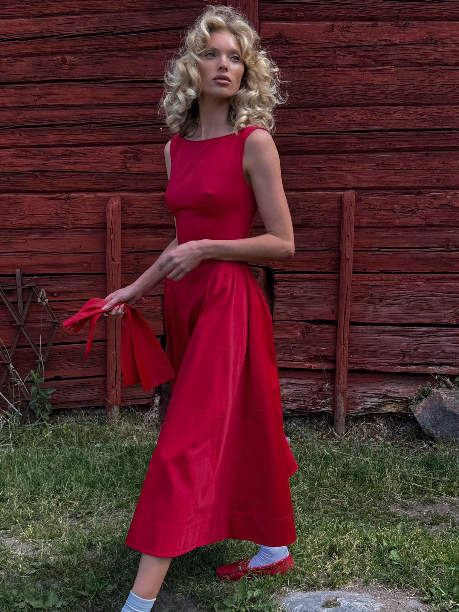 elsa hosk red dress Elsa Hosk Helsa Sheer Deep V Long Maxi Dress