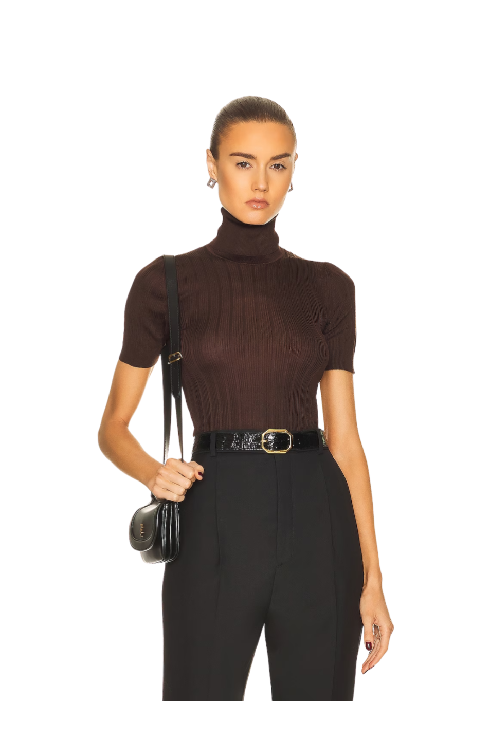 Saint Laurent Short Sleeve Turtleneck Sweater
