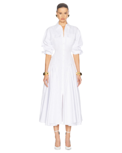 helsa godet shirt dress Helsa Godet Shirt Dress in Black