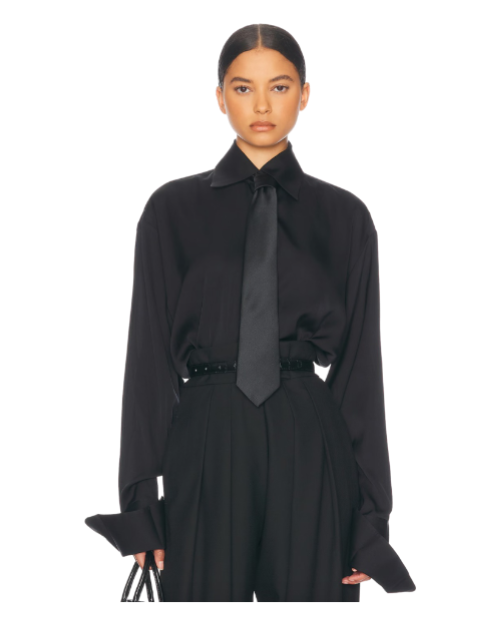 The Relaxed Silk Shirt — Black