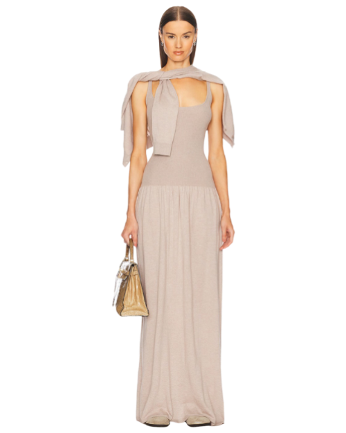 Maddison Maxi Knit Dress — Taupe