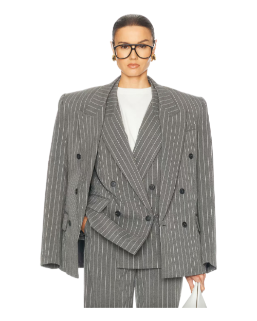 Pinstripe Double Breasted Blazer