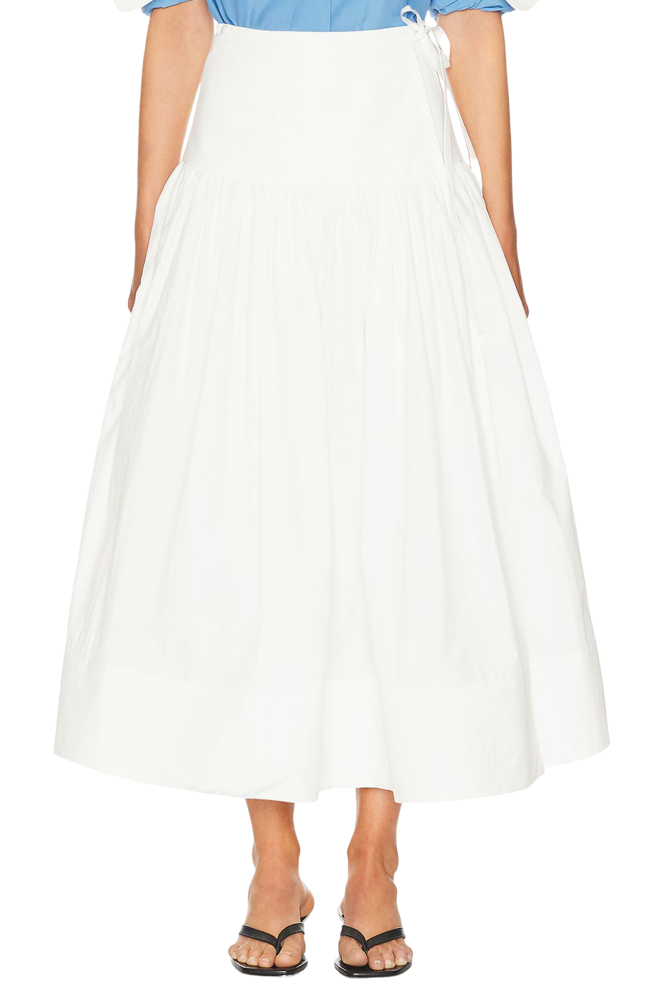 Midi Wrap Skirt in Tech Poplin