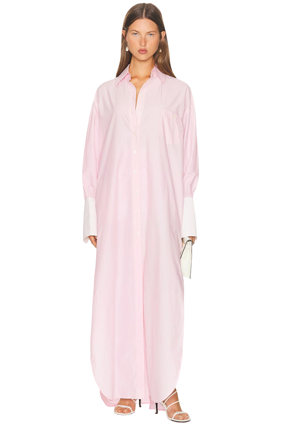 Oversized Shirt Dress in Tech Poplin