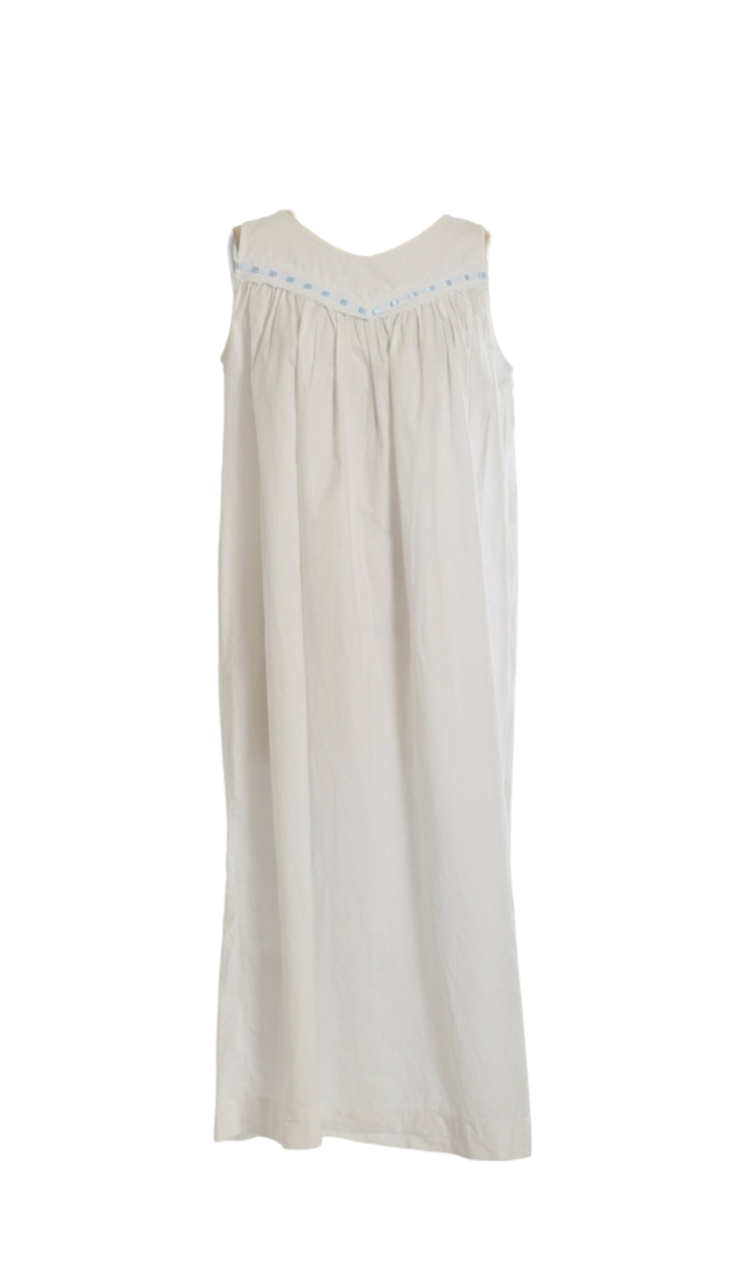 Vintage 80s white cotton ribbon nightie dress nightgown