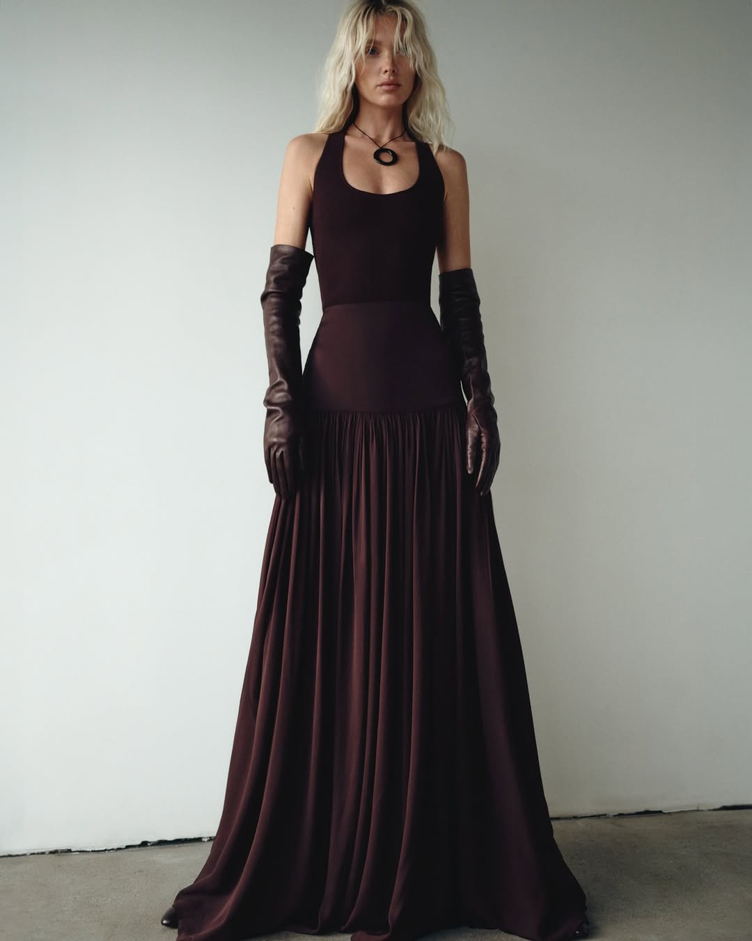 helsa burgundy dress Helsa Sheer Knit Curve Maxi Merlot Dress by Helsa