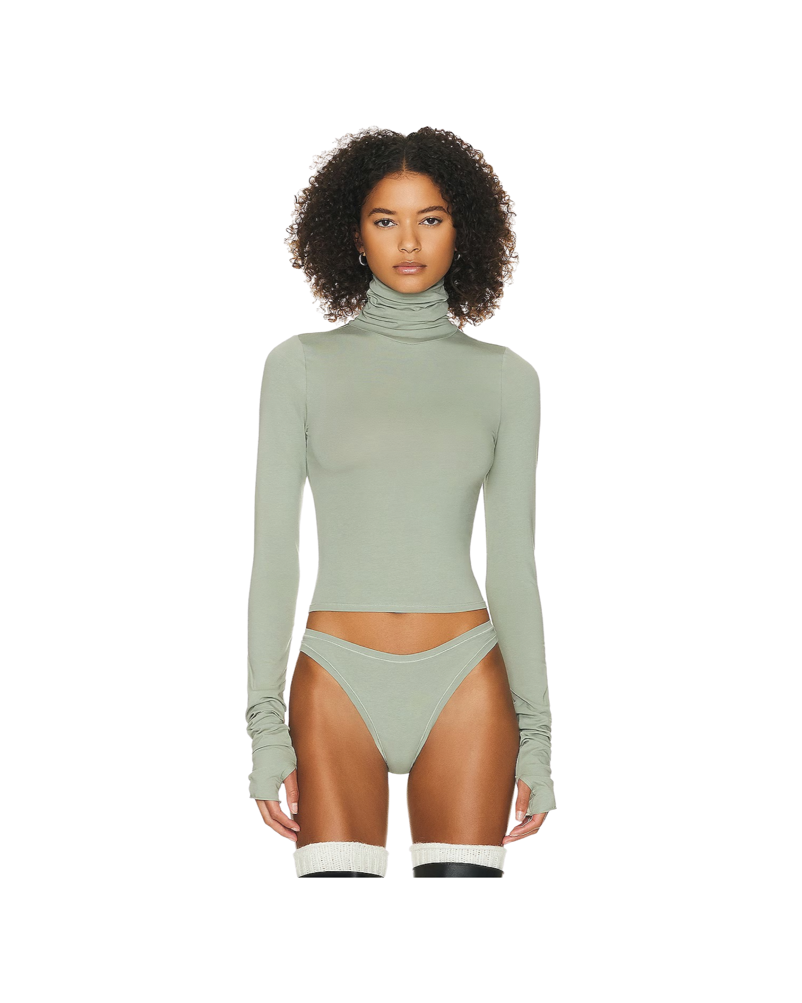 Helsa Jersey Long Sleeve Turtleneck