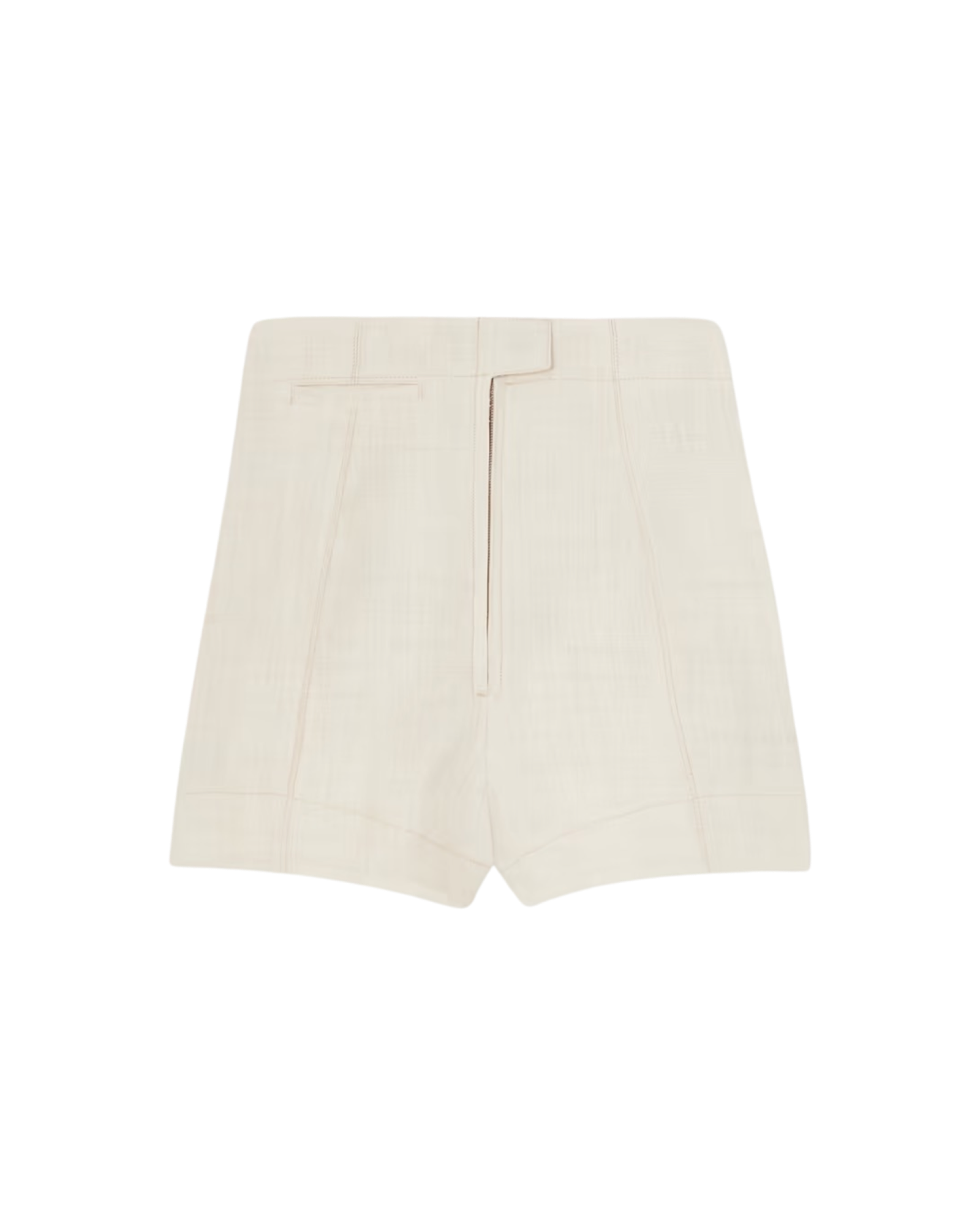 Cutout linen-blend shorts
