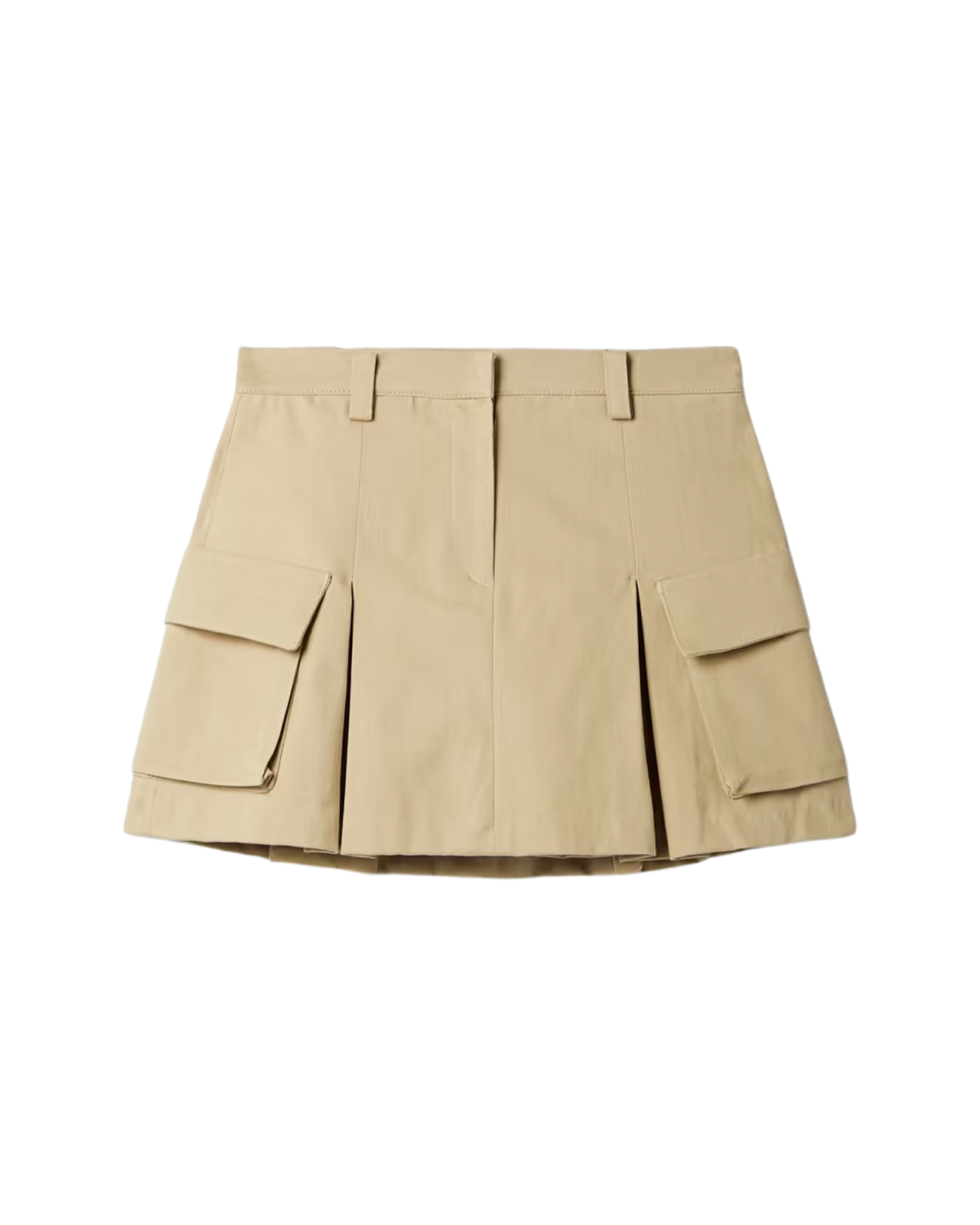 Audrey pleated cotton-twill mini skirt