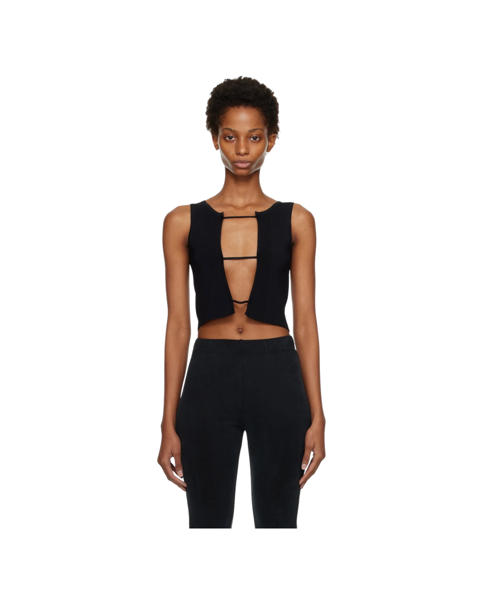 Black Lattice Tank Top