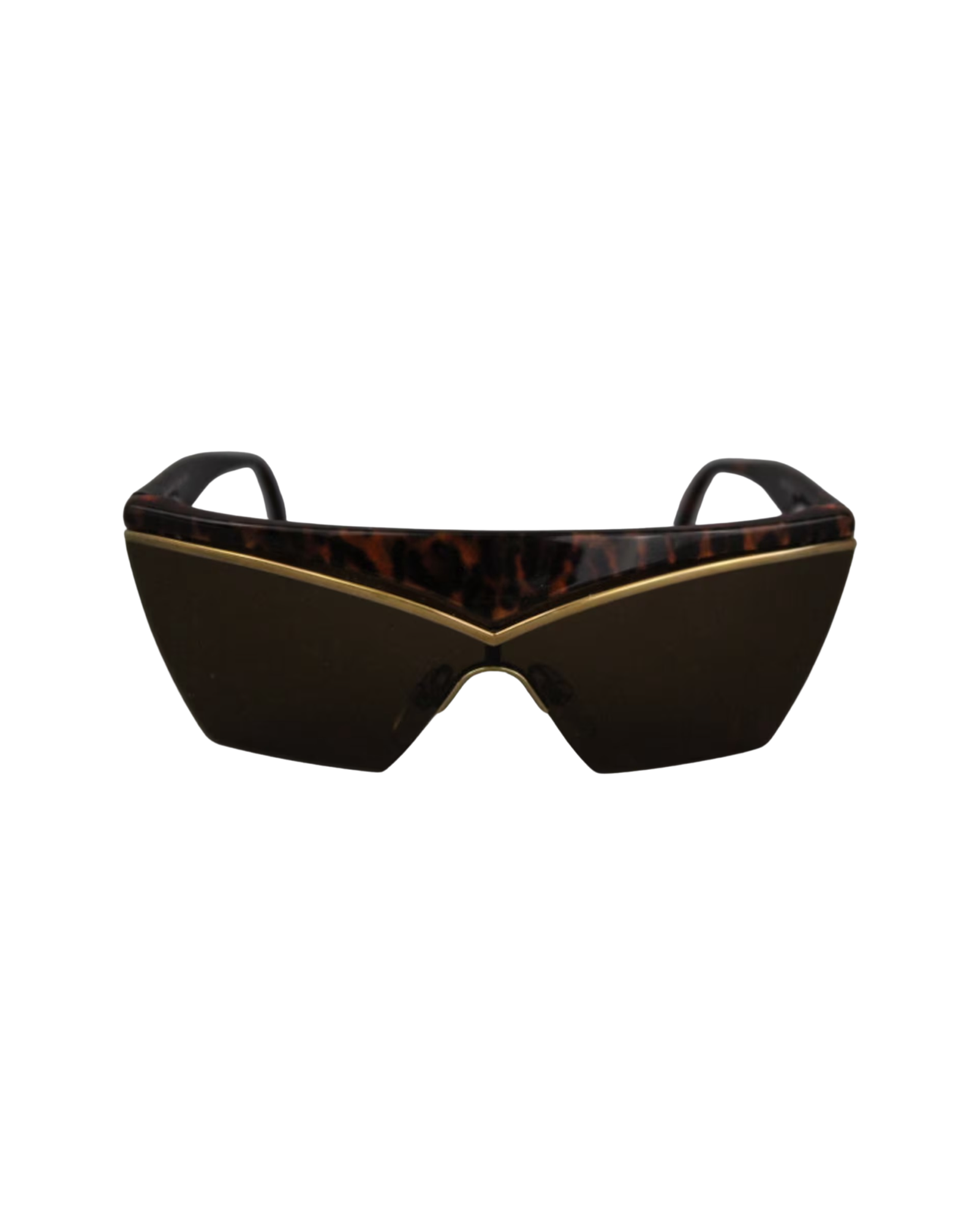 Logo Designer Tortoise Shield Frame Sunglasses