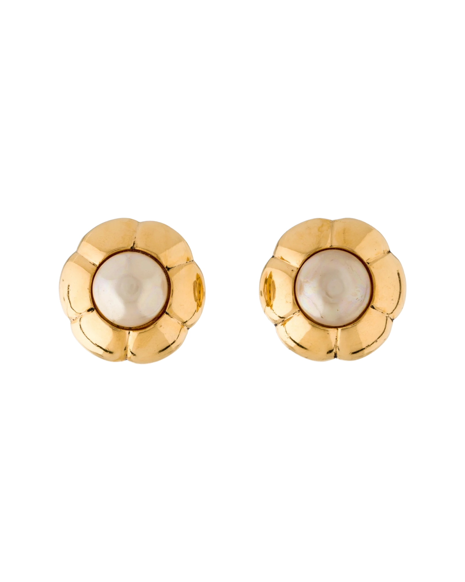 Chanel Vintage Faux Pearl Clip-On Earrings