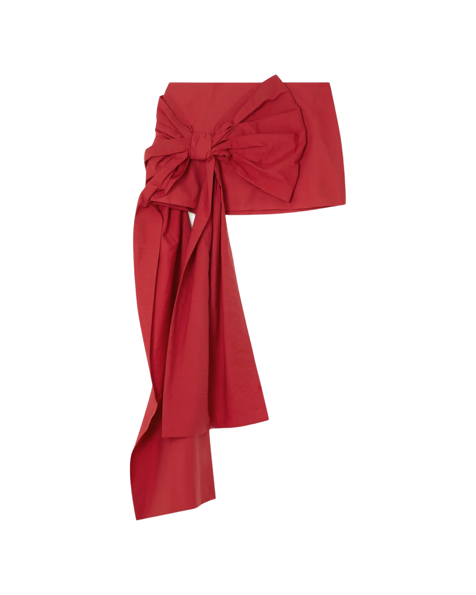 Bow-detailed cotton-blend poplin mini skirt