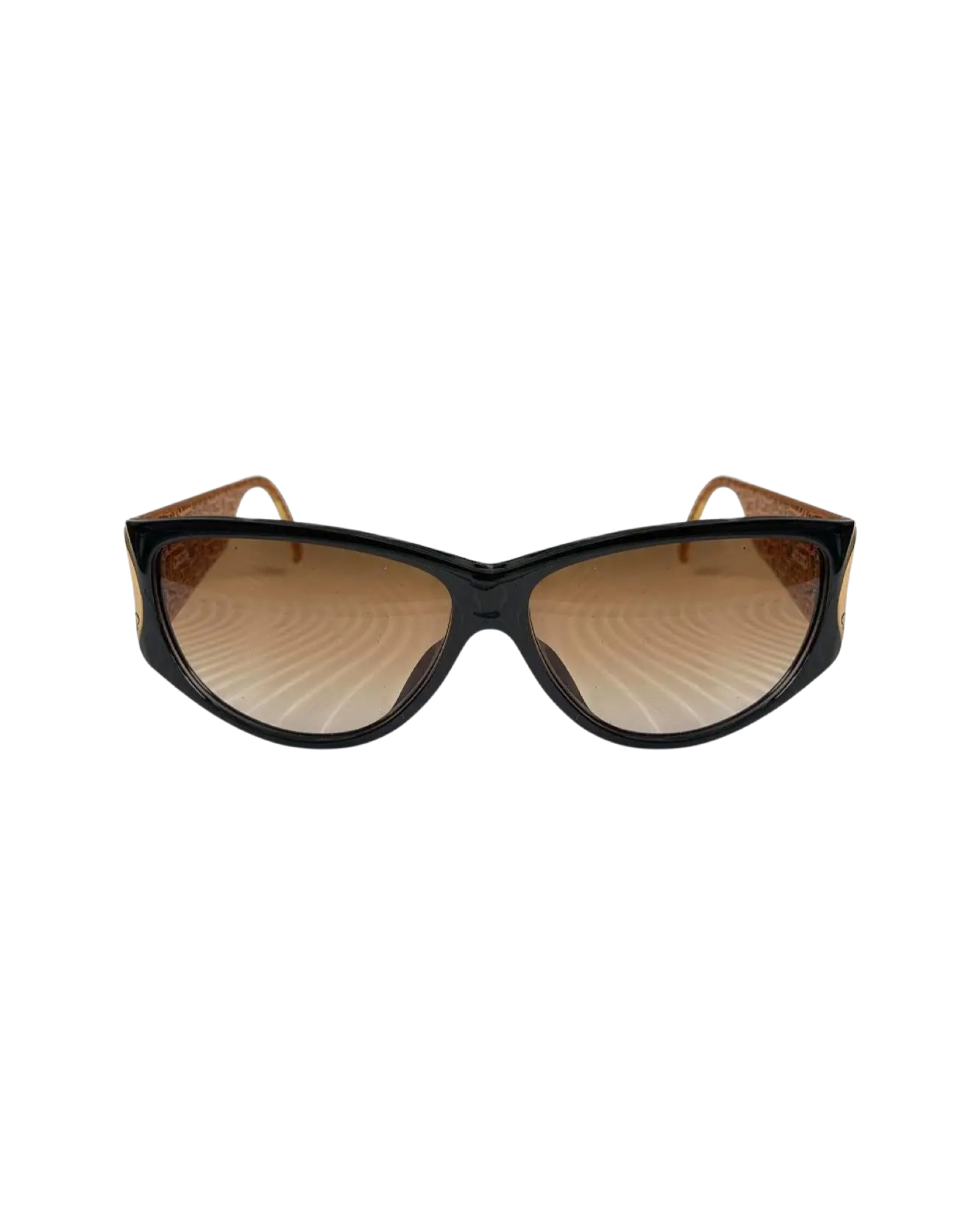 Christian Dior & Gianfranco Ferre Black and Gold Houndstooth Sunglasses